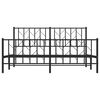 vidaXL Metallbett ohne Matratze mit Fu&szlig;teil Schwarz 160x200 cm