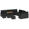 vidaXL Garten-Sofa-Set mit Kissen mit Speicher 13 pcs Schwarz