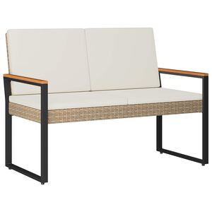 vidaXL Bank Outdoor 2 -Seater 107 x 61 x 80 cm Poly-Rattan Rechteckig