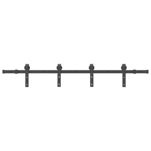 vidaXL Schiebet&uuml;rbeschlag-Set 183 cm Stahl Schwarz