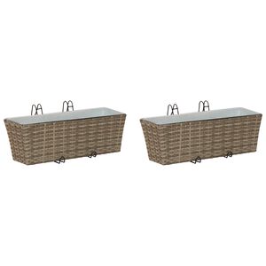 vidaXL Balkon 2 stk. Grau 50 x 17 x 17 cm Metall