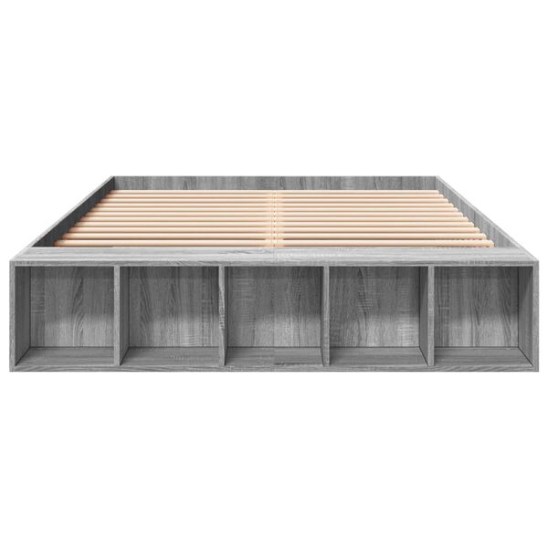 vidaXL Bettgestell Grau Sonoma 140x200 cm Holzwerkstoff