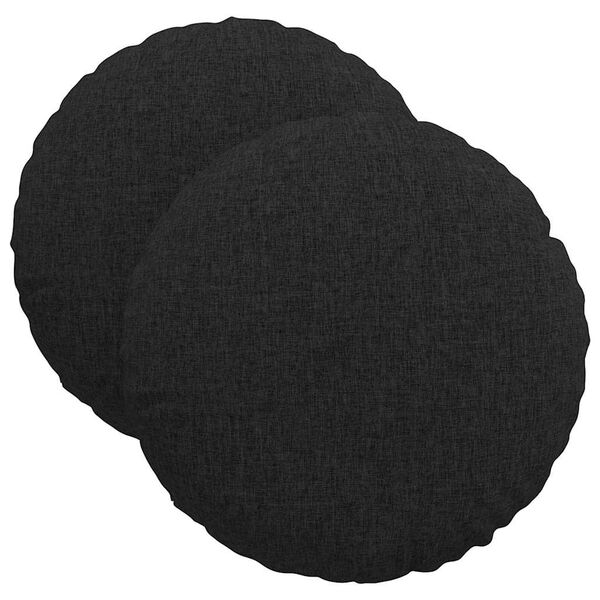 vidaXL Sitzkissen 2 pcs Schwarz &Oslash;40 x 13 cm Stoff