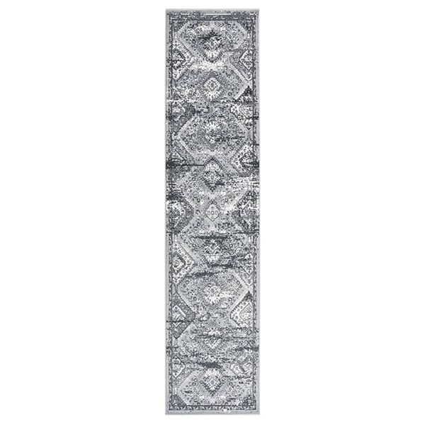 vidaXL Teppichl&auml;ufer BCF Orientalisch Grau 80x350 cm