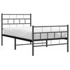 vidaXL Bettgestell mit Kopf- und Fu&szlig;teil Metall Schwarz 80x200 cm