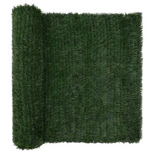 vidaXL K&uuml;nstlicher Zaun Dunkelgr&uuml;n 1,5 x 4 m PVC und Stahl