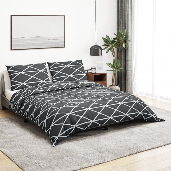 vidaXL Bettw&auml;sche-Set Grau 200x200 cm Baumwolle