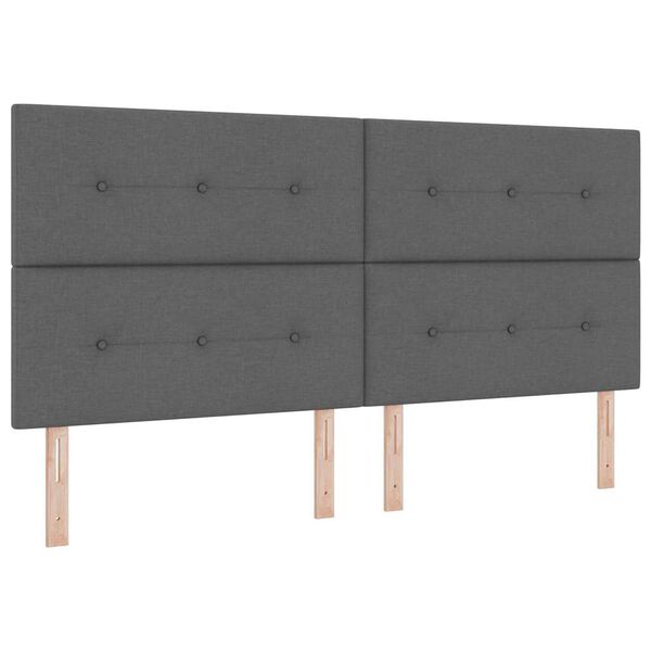 vidaXL Boxspringbett mit Matratze Dunkelgrau 200 x 200 cm Stoff