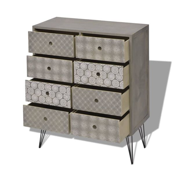 vidaXL Sideboard 8 Schubladen Grau