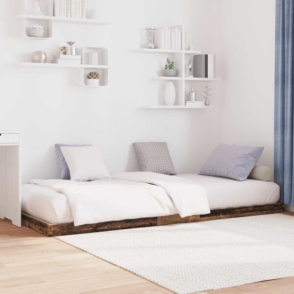 vidaXL Bodenbettrahmen Altholz 100 x 200 cm Holzwerkstoff