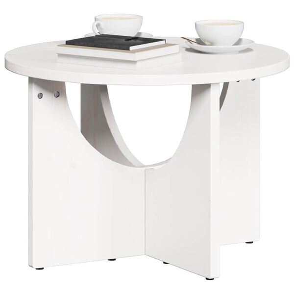 vidaXL Couchtisch Wei&szlig; 50 x 50 x 35 cm Massivholz Kiefer