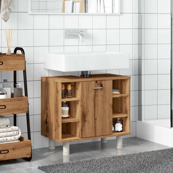 vidaXL Badschrank Artisan-Eiche 60x32x53,5 cm Holzwerkstoff