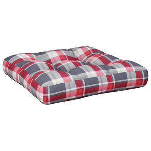 vidaXL Palettenkissen Rot Kariert 58x58x10 cm Stoff