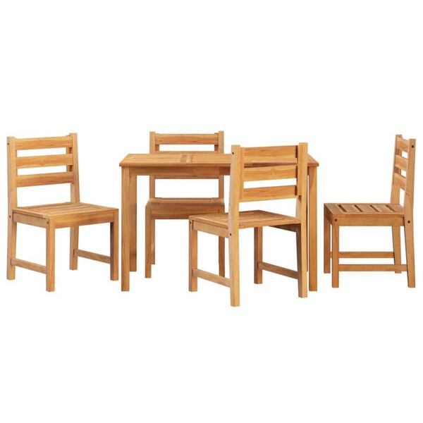 vidaXL 5-tlg. Garten-Essgruppe Massivholz Teak