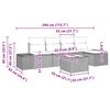 vidaXL Garten-Sofa-Set mit Kissen 6 pcs Hellgrau Poly-Rattan