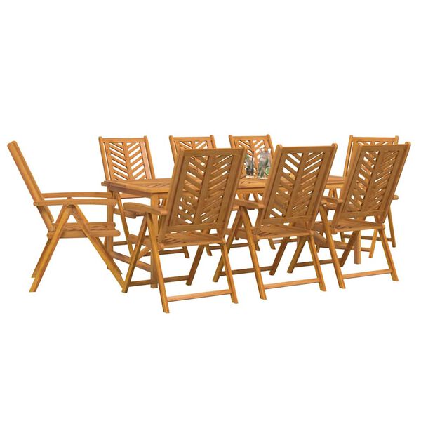 vidaXL Garten Essgruppe 9 pcs Braun Massivholz Akazie