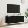 vidaXL TV-Wandschr&auml;nke mit LED-Leuchten 2 Stk. Schwarz 60x35x41 cm