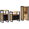 vidaXL Badezimmerm&ouml;bel Set mit Regal 3 pcs Braun Massivholz Mango
