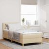 vidaXL LED Boxspringbett mit Matratze mit LED Creme 90 x 190 cm Stoff
