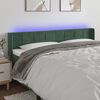 vidaXL LED Kopfteil Dunkelgr&uuml;n 203x16x78/88 cm Samt