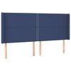 vidaXL Kopfteil mit Ohren Blau 203x16x118/128 cm Stoff