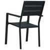vidaXL Gartenst&uuml;hle 2 Stk. Schwarz HDPE Holz-Optik