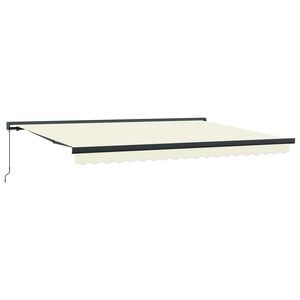 Ausziehbare Markise 400 x 300 cm Leinen und Aluminium Creme und Grau
