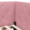 vidaXL Eckbettgestell mit Matratze mit Kopfteil Rosa 100 x 200 cm Samt