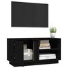 vidaXL TV-Schrank Schwarz 80x35x40,5 cm Massivholz Kiefer
