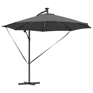 vidaXL Sonnenschirm mit LED-Lichtleisten Anthrazit 294 x 294 x 248 cm