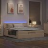 vidaXL Ottomane Bett mit Matratze & LEDs Creme 180x200 cm Stoff