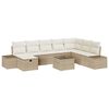 vidaXL Gartensofa-set 9 stk. Beige Poly-Rattan