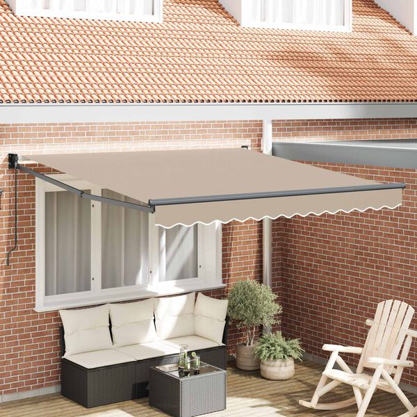 vidaXL Einziehbare Markise Beige 350 x 250 cm Polyester und Aluminium