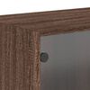 vidaXL Wandschrank mit Glast&uuml;ren Braun Eichen-Optik 68,5x37x35 cm