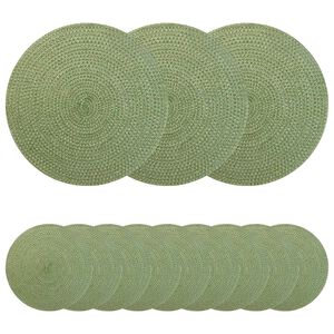 vidaXL Jute-Untersetzer 12 stk. Olivgr&uuml;n 100% Tossa-Jute