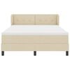 vidaXL Boxspringbett mit Matratze Creme 140 x 200 cm Stoff