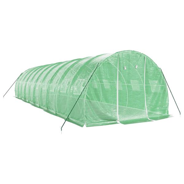 vidaXL Gew&auml;chshaus mit Stahlrahmen Gr&uuml;n 30 m&sup2; 10x3x2 m