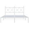 vidaXL Bettgestell mit Kopfteil Metall Wei&szlig; 140x190 cm