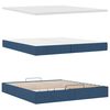 vidaXL Ottoman-Bett mit Matratzen & LEDs Blau 200x200 cm Stoff