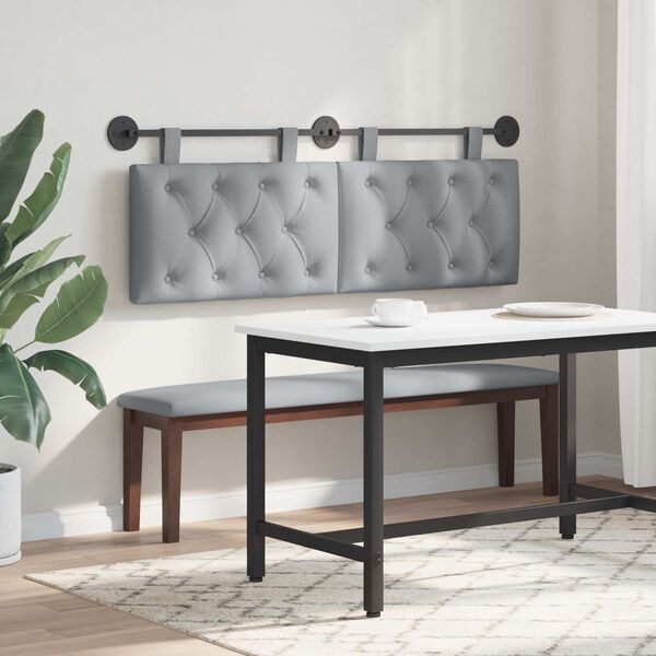 vidaXL H&auml;ngevorderseite Wandmontiert Hellgrau 150 x 55 x 7 cm Stoff