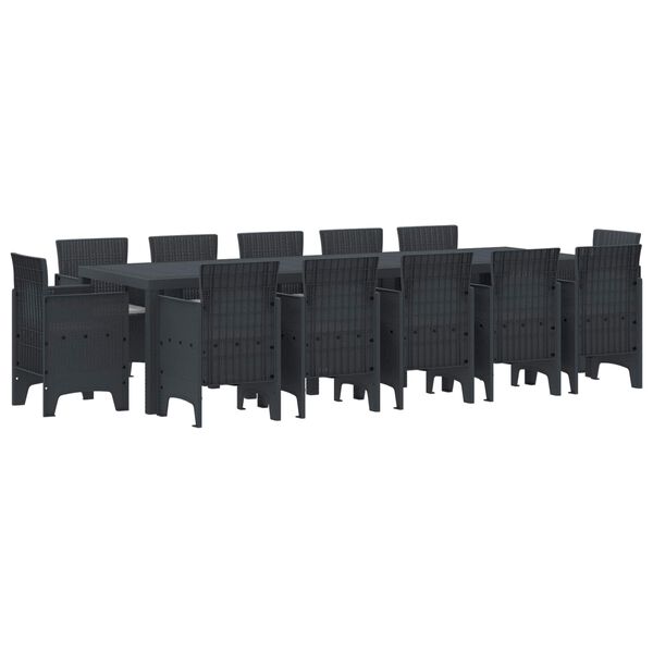 vidaXL Garten Esszimmer Set mit Kissen 13 pcs Anthrazit und Hellgrau