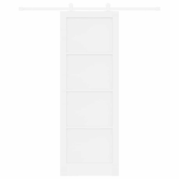 vidaXL Schiebet&uuml;r ORKDAL Wei&szlig; 83 x 232 cm Massives Kiefernholz