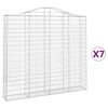 vidaXL Gabionen mit Hochbogen 7 Stk. 200x30x180/200cm Verzinktes Eisen