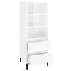 vidaXL Highboard Hochglanz-Wei&szlig; 40x36x110 cm Holzwerkstoff