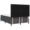 vidaXL LED Boxspringbett Dunkelgrau und Wei&szlig; 140 x 190 cm Cordstoff