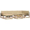 vidaXL Outdoor-Sofagarnitur 7 pcs Wei&szlig; und Beige 79 x 79 x 37 cm