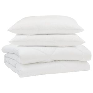 vidaXL Sommerdecke mit Kissen 3 pcs Wei&szlig; Mikrofaser