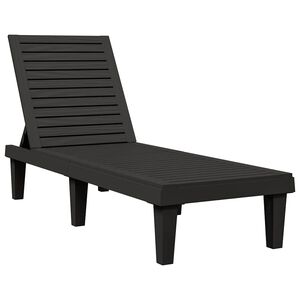 vidaXL Sonnenliege Schwarz 155x58x83 cm Polypropylen