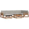 vidaXL Outdoor-Sofagarnitur mit Kissen 7 pcs Nat&uuml;rlich und Hellgrau
