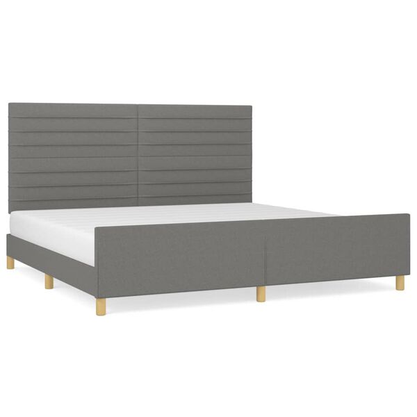 vidaXL Bettgestell ohne Matratze Dunkelgrau 200x200 cm Stoff